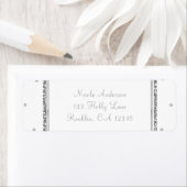 ウィンターウェディンググラムシルバー&ホワイトドットパーティー ラベル (インサイチュ)