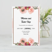 ウィンターウェディングシンプルフローラ招待カード 招待状 (スタンド正面)