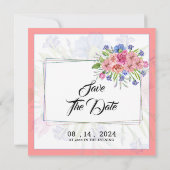 ウィンターウェディングスクエアフラワー招待状カード 招待状 (裏面)