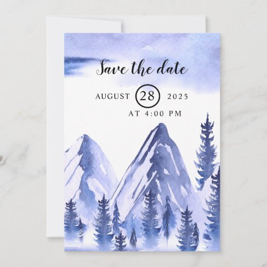 ウィンターウェディングスノーフレーククリスマスカード 招待状 (裏面)