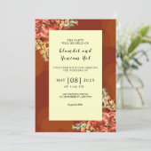 ウィンターウェディングスノーフレーククリスマスパーティーカード 招待状 (スタンド正面)