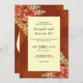 ウィンターウェディングスノーフレーククリスマスパーティーカード 招待状 (正面/裏面)