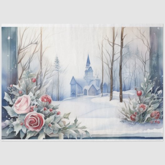 ウィンターウェディングティッシュペーパー 薄葉紙 (正面)