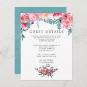 ウィンターウェディングフローラゲスト詳細 エンクロージャーカード (正面/裏面)