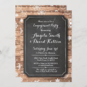 ウィンターウェディングフローラスノーフレーク婚約招待状 招待状 (正面/裏面)