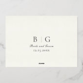 ウィンターウェディングフローラダブルアーチ 箔招待状 (裏面)