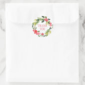 ウィンターウェディングフローラリース |ありがとうございます ラウンドシール (バッグ)