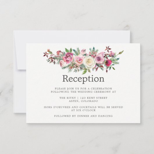 ウィンターウェディングフローラ披露宴 招待状 (正面)