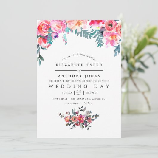 ウィンターウェディングフローラ招待状 招待状 (スタンド正面)