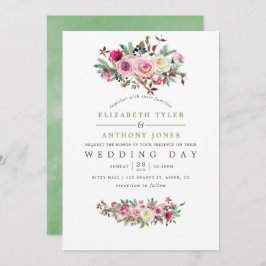 ウィンターウェディングフローラ招待状 招待状