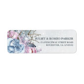 ウィンターウェディングフローラ雪差出人住所ラベル ラベル (正面)