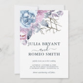 ウィンターウェディングフローラ雪招待状 招待状 (正面)