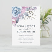 ウィンターウェディングフローラ雪招待状 招待状 (スタンド正面)