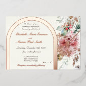 ウィンターウェディングフローラ2 箔招待状 (正面)