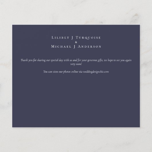 ウィンターウェディングブルゴーニュティール(緑がかった色)ブルーモダン チラシ (裏面)