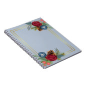 ウィンターウェディングブルゴーニュティール(緑がかった色)ブルーモダン ノートブック (右側)