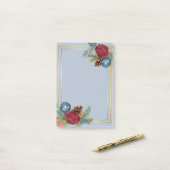 ウィンターウェディングブルゴーニュティール（緑がかった色）ブルーモダン ポストイット (デスク上)