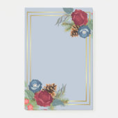 ウィンターウェディングブルゴーニュティール（緑がかった色）ブルーモダン ポストイット (正面)