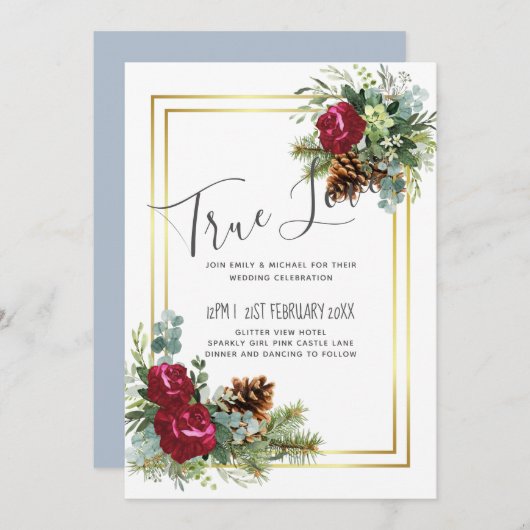 ウィンターウェディングブルゴーニュバラユーカリ (正面/裏面)