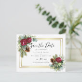 ウィンターウェディングブルゴーニュバラユーカリ ポストカード (スタンド正面)