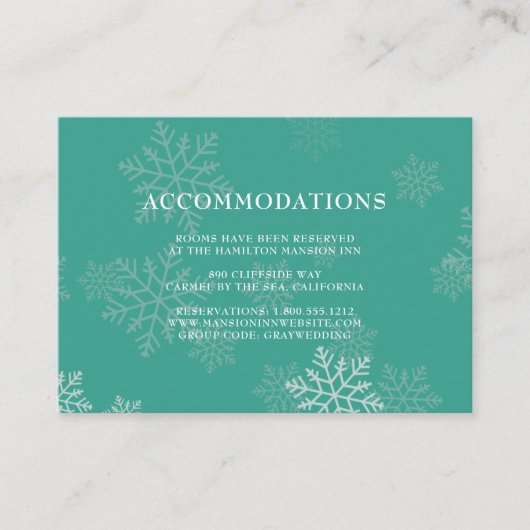 ウィンターウェディングホテルエレガントアコモデーションカード エンクロージャーカード (正面)