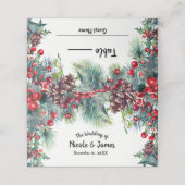 ウィンターウェディングホリデーホリーベリーパインコーンテーブル プレイスカード (外部開封)