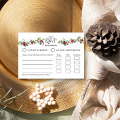 ウィンターウェディングホリーとレッドベリーエントレ 出欠カード