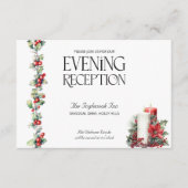 ウィンターウェディングホリーキャンドルレッドベリー披露宴 エンクロージャーカード (正面)