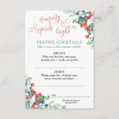 ウィンターウェディングホリーベリーシグネチャーカクテル エンクロージャーカード (正面)