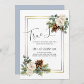 ウィンターウェディングホワイトローゼズ金ゴールドダスティブルー (正面/裏面)