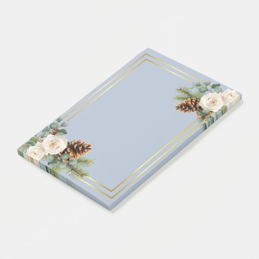 ウィンターウェディングホワイトローゼズ金ゴールドダスティブルー ポストイット (アングル)