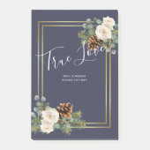 ウィンターウェディングホワイトローゼズ金ゴールドダスティブルー ポストイット (正面)