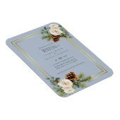 ウィンターウェディングホワイトローゼズ金ゴールドダスティブルー マグネット (右側)