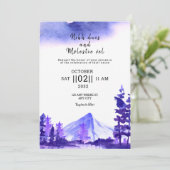 ウィンターウェディングマウンテンツリーズテンプレート 招待状 (スタンド正面)