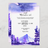 ウィンターウェディングマウンテンツリーズテンプレート 招待状 (正面/裏面)