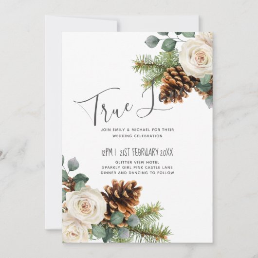 ウィンターウェディングユーカリプトゥスグリーンリーホワイトローズ (正面)