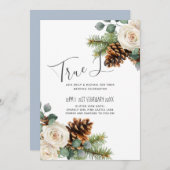 ウィンターウェディングユーカリプトゥスグリーンリーホワイトローズ (正面/裏面)