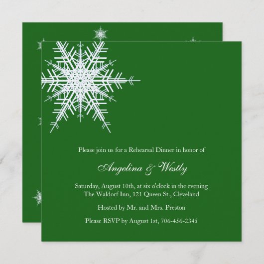 ウィンターウェディングリハーサルディナー招待状 招待状 (正面/裏面)