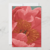 ウィンターウェディングレッドピーニー金ゴールドフェイクグリッターダイヤモンド 招待状 (裏面)