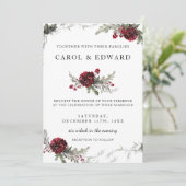 ウィンターウェディングヴィンテージフローラクリスマススタイル 招待状 (スタンド正面)