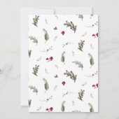 ウィンターウェディングヴィンテージフローラクリスマススタイル 招待状 (裏面)