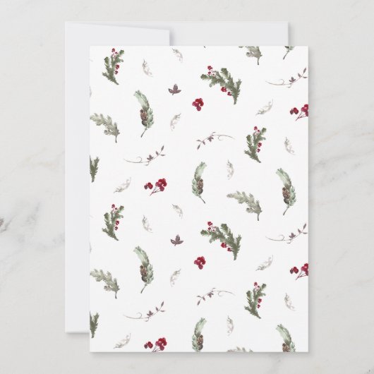 ウィンターウェディングヴィンテージフローラクリスマススタイル 招待状 (裏面)