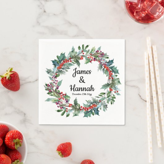 ウィンターウェディング披露宴セルベトスホリディオペ スタンダードカクテルナプキン (インサイチュ)