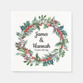 ウィンターウェディング披露宴セルベトスホリディオペ スタンダードカクテルナプキン (正面)