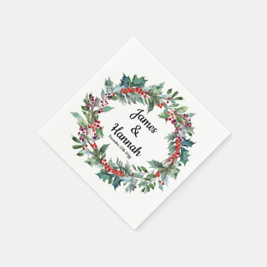 ウィンターウェディング披露宴セルベトスホリディオペ スタンダードカクテルナプキン (角)
