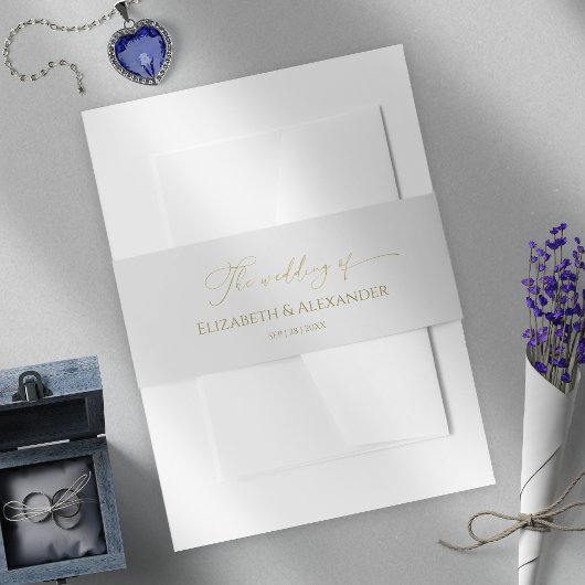 ウィンターウェディング招待状用帯金箔 招待状ベリーバンド