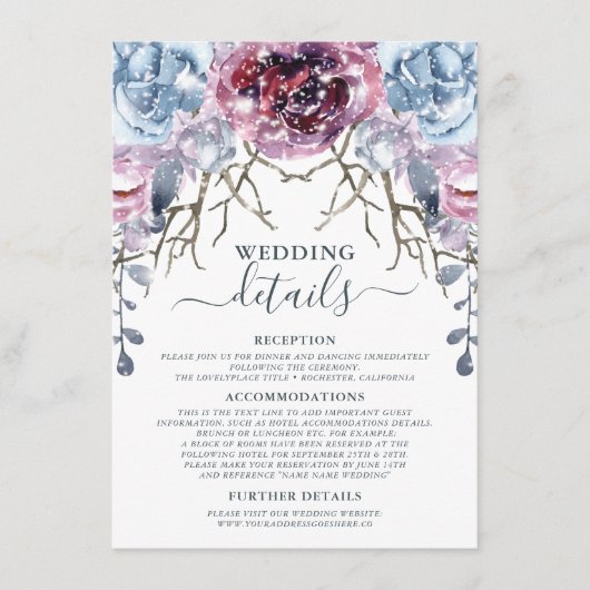 ウィンターウェディング詳細 エンクロージャーカード (正面)