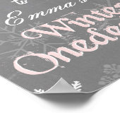 ウィンターウェルカムサインオンダーランド誕生日ガールピンク ポスター (角)