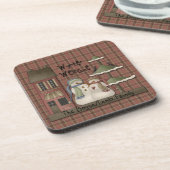 ウィンターウェルカム初期の雪だるまコックコースター コースター (左側)