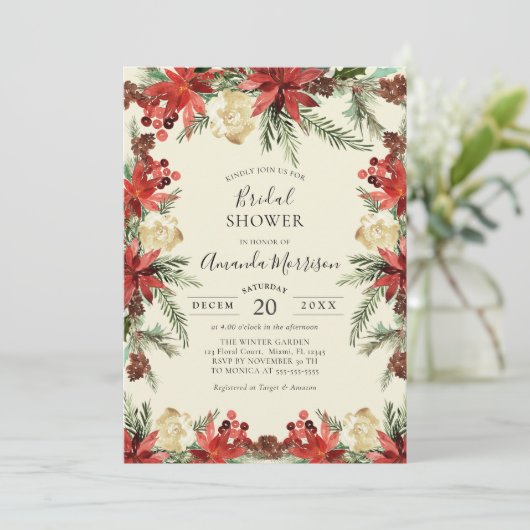  ウィンターウエディングクリスマスブライダルシャワー 招待状 (スタンド正面)